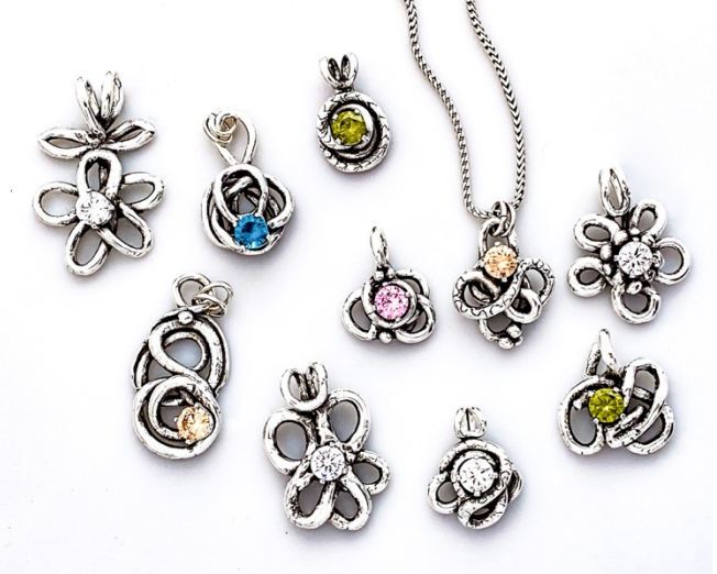 Freeform Sterling Pendant 13+