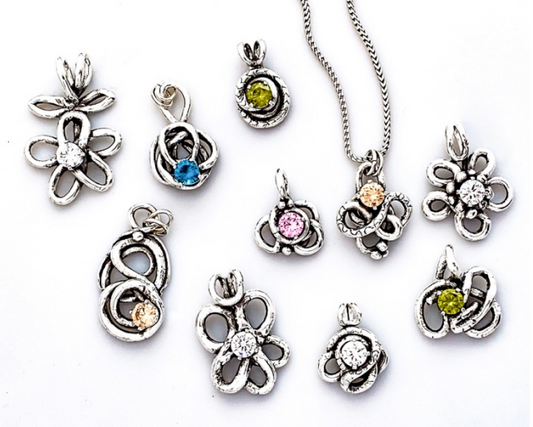 Freeform Sterling Pendant 13+