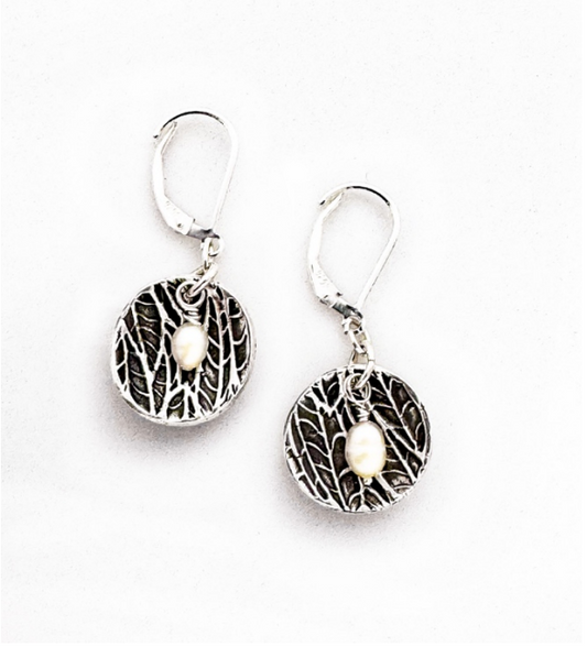 Sterling Silver Earrings with Pearls 13+