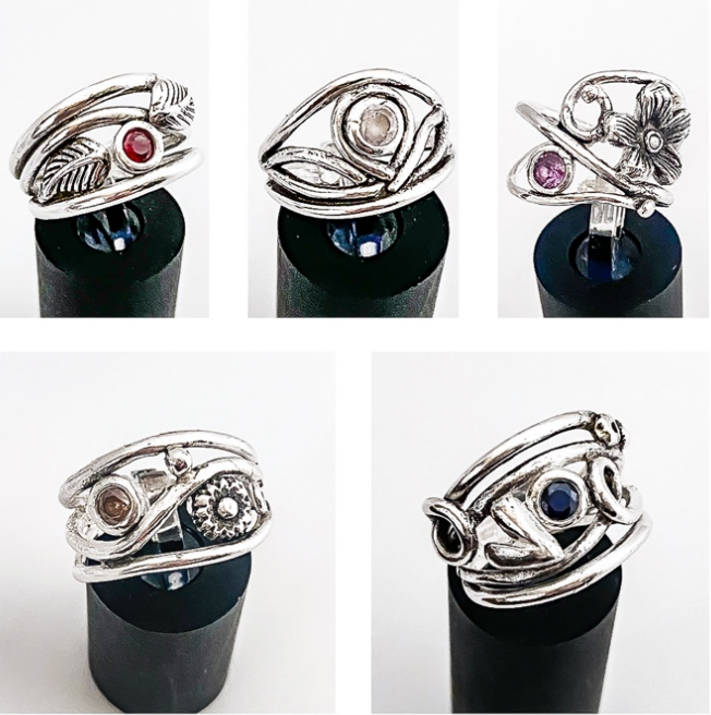 Sterling Silver Wrap Ring with Bling 13+