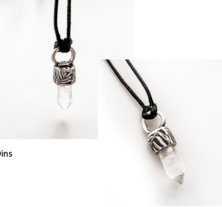 Sterling Silver Cap & Crystal Point 13+