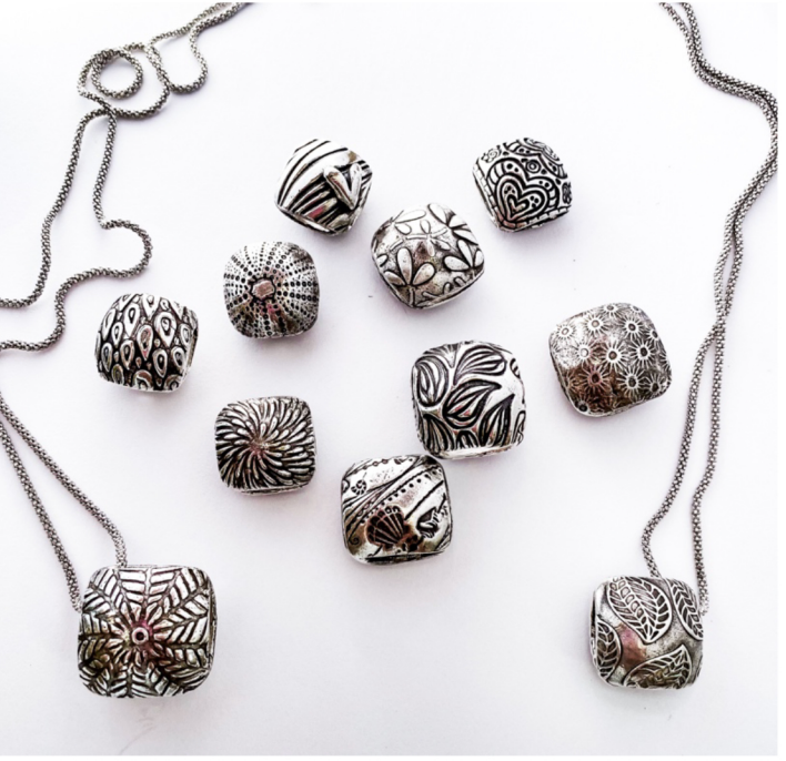 Puffy 2-sided Pendant In Sterling Silver 13+