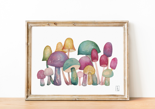 Watercolor Mushrooms 12+