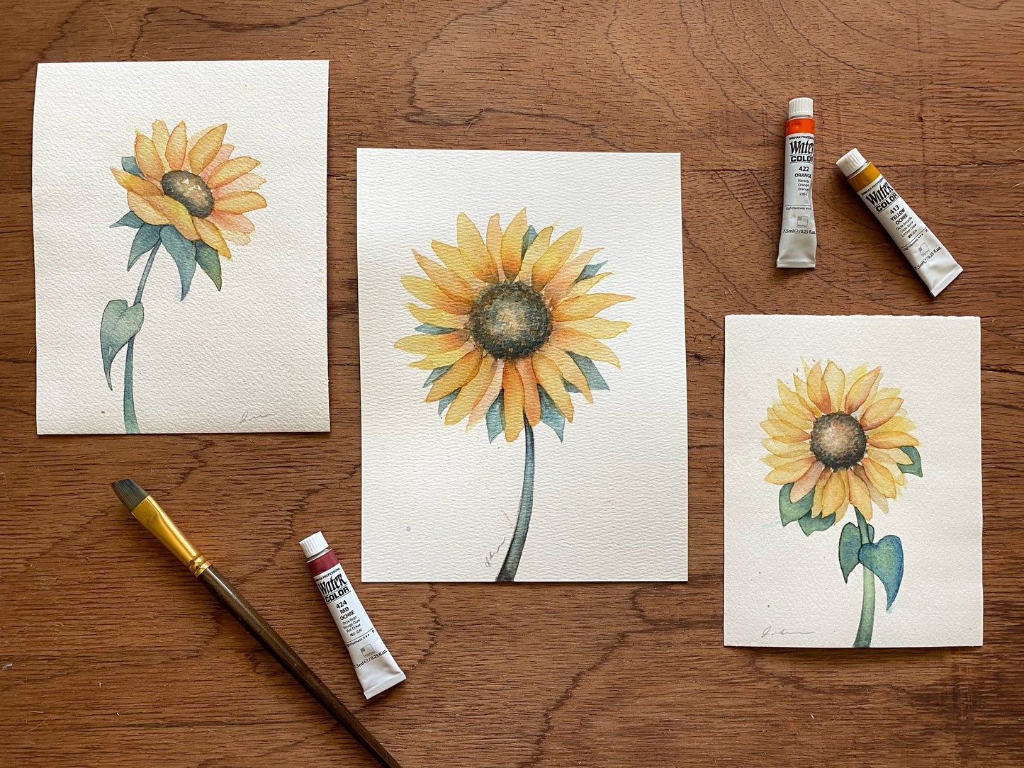 Watercolor Sunflowers 12+