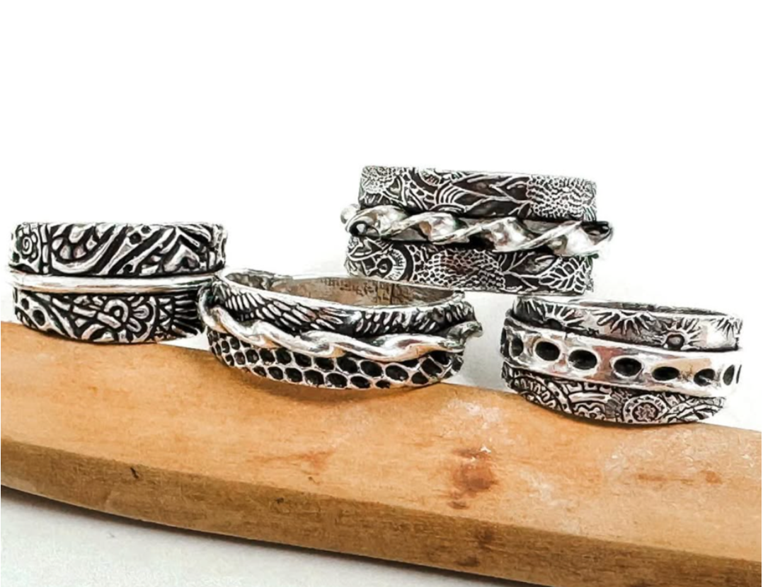 Tues. & Wed. Oct. 13th & 14th Texture and Twisted Sterling Rings 13+