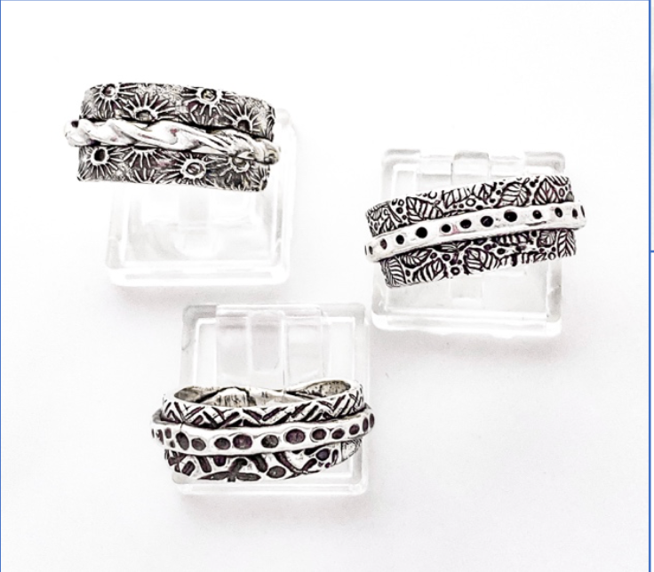 Tues. & Wed. Oct. 13th & 14th Texture and Twisted Sterling Rings 13+