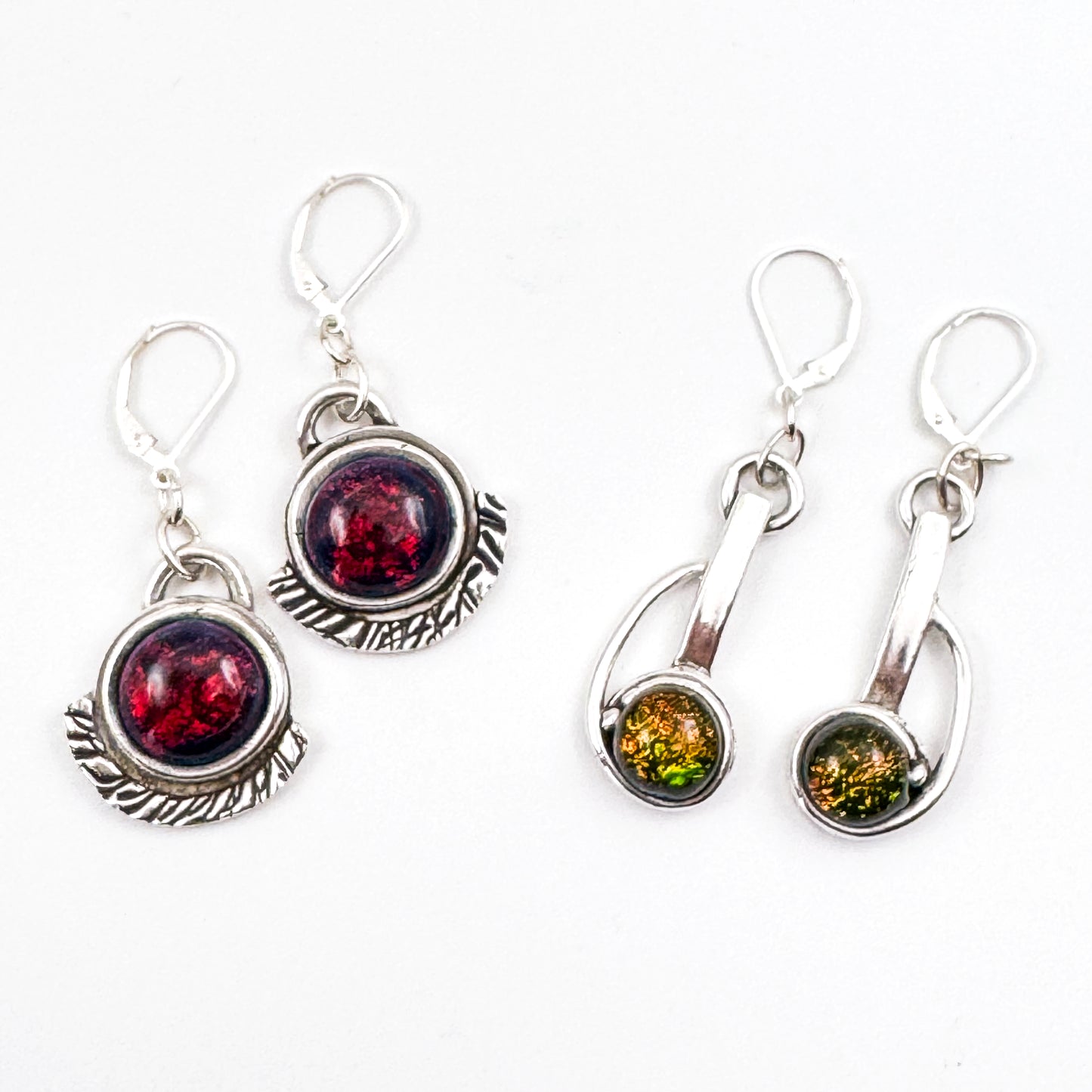 Colorful Dichroic Glass Earrings 13+
